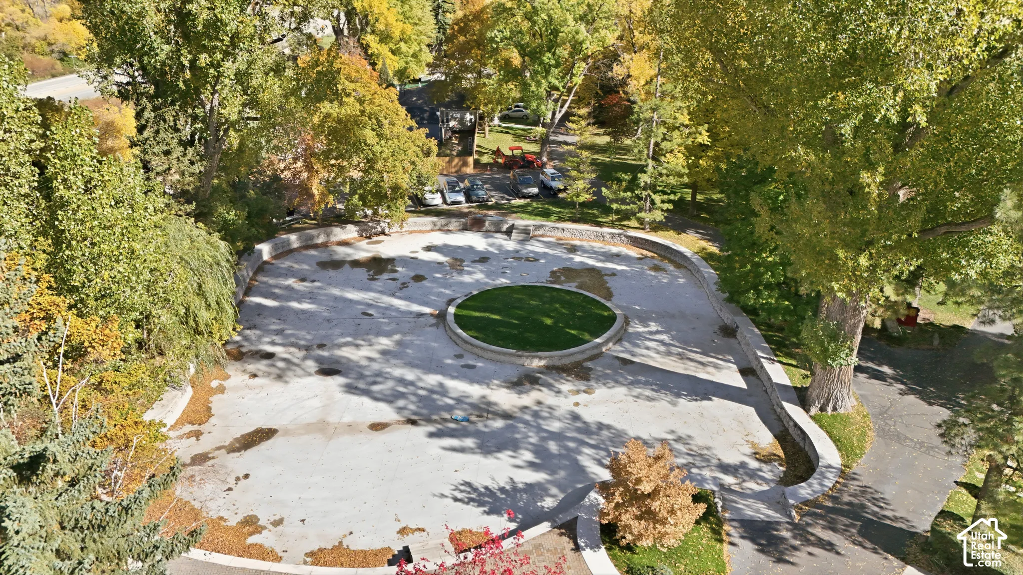 Concrete-lined pond that is filled in for the warm season and emptied for the cold season