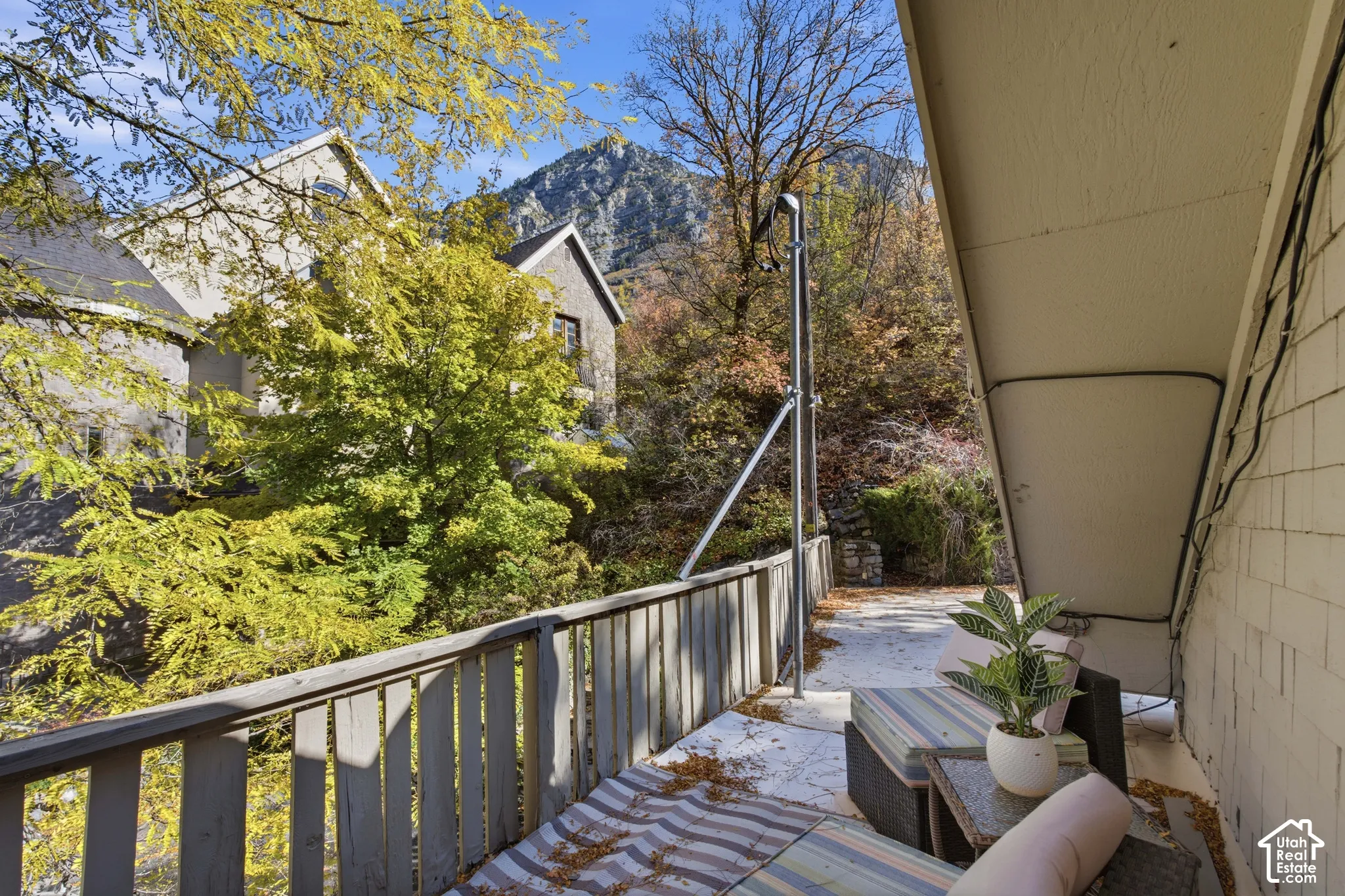 Exterior balcony from the reading nook in the primary bedroom