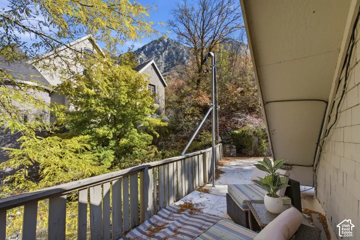 Exterior balcony from the reading nook in the primary bedroom
