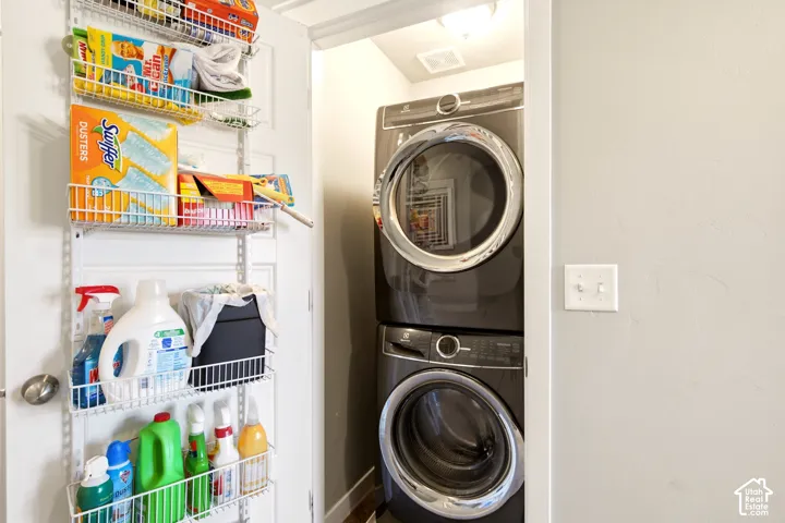 Stackable laundry upstairs