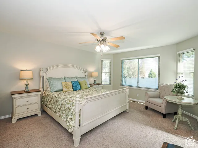 Primary bedroom with bay window