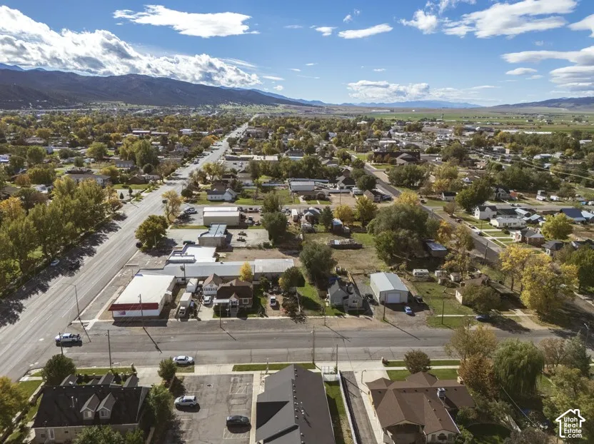 Aerial view of property facing south
