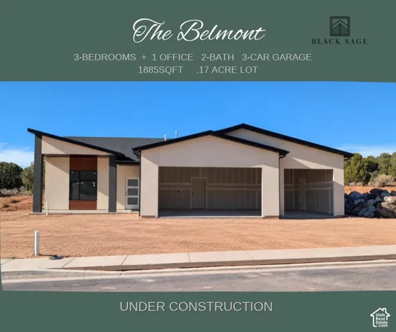 Contemporary single-story exterior featuring a neutral stucco finish, wood-accented siding, a multi-pane glass entry door, and a three-car garage