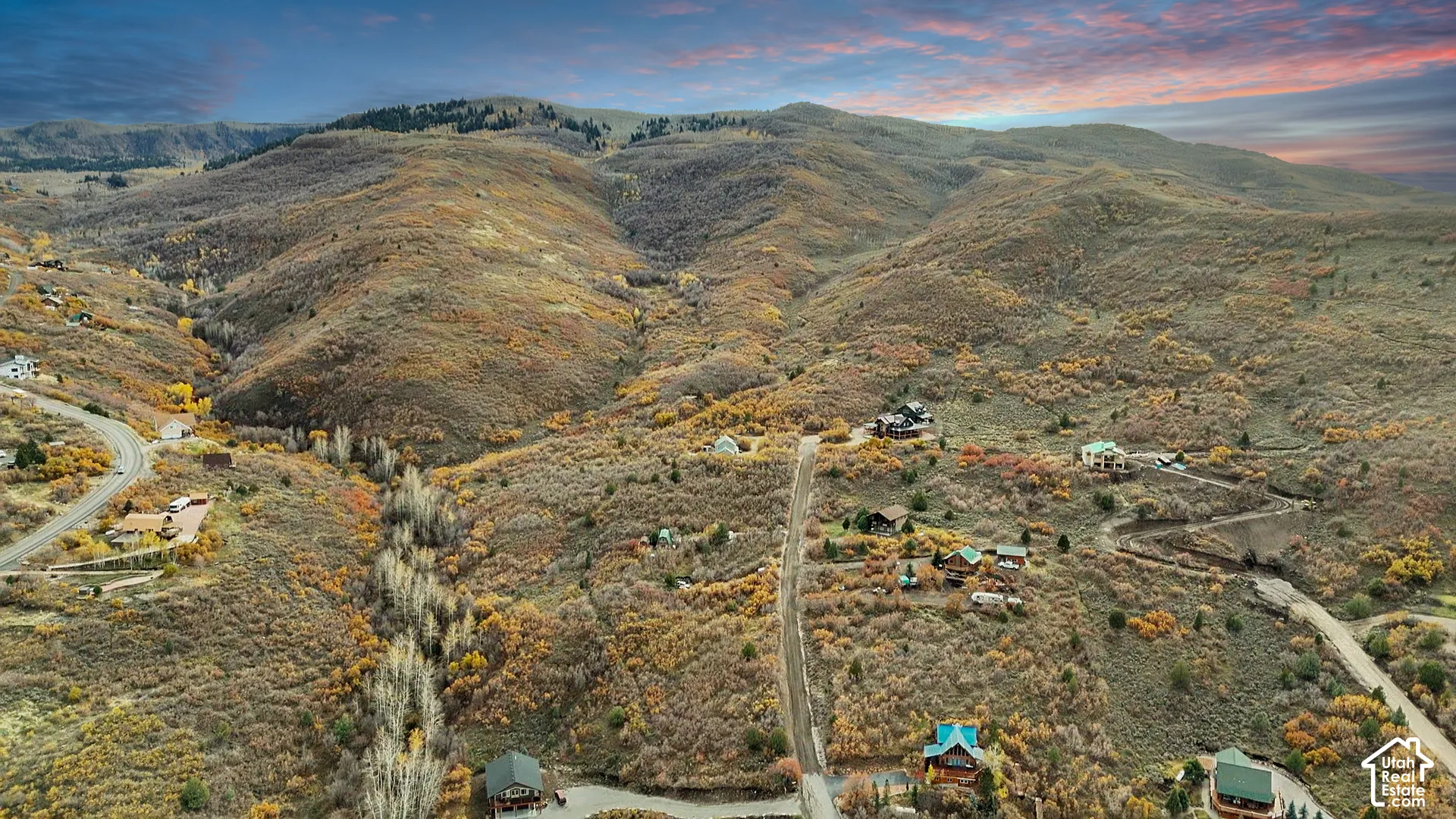 Aerial perspective featuring mountainous topography and expansive natural landscape