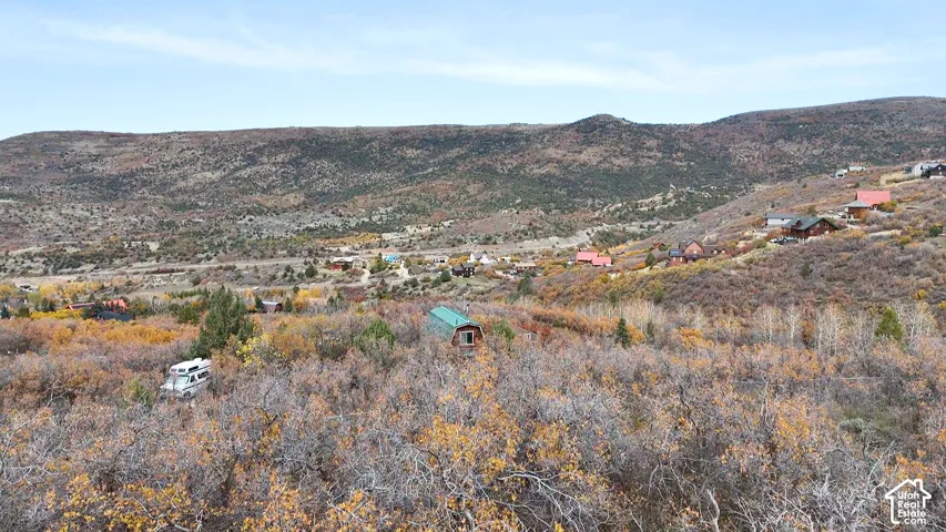 Expansive mountain landscape featuring varied topography, dense deciduous vegetation, and mature trees
