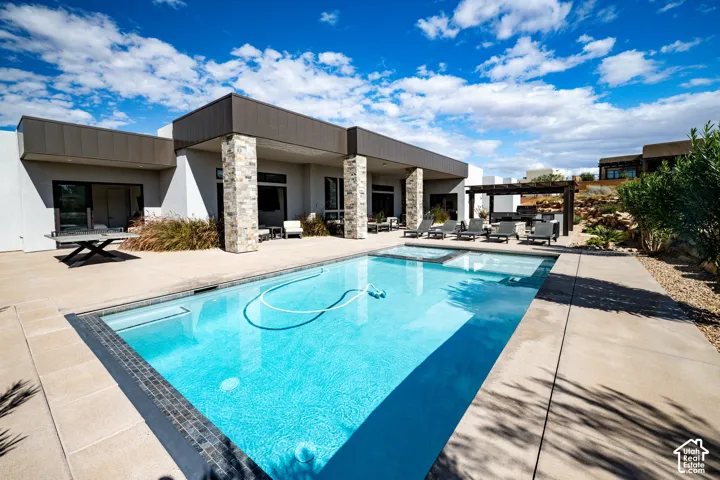 Pool and spa off the covered patio