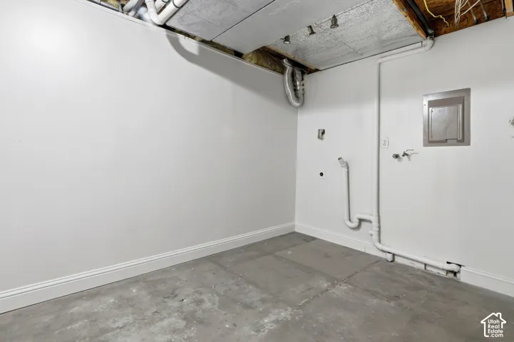 Laundry, mechanical room and storage area