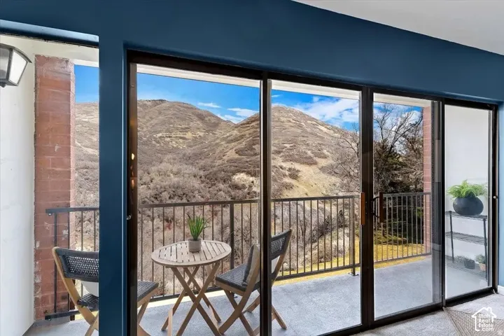 Previously staged: Covered balcony with Emigration Canyon views and no neighbors above