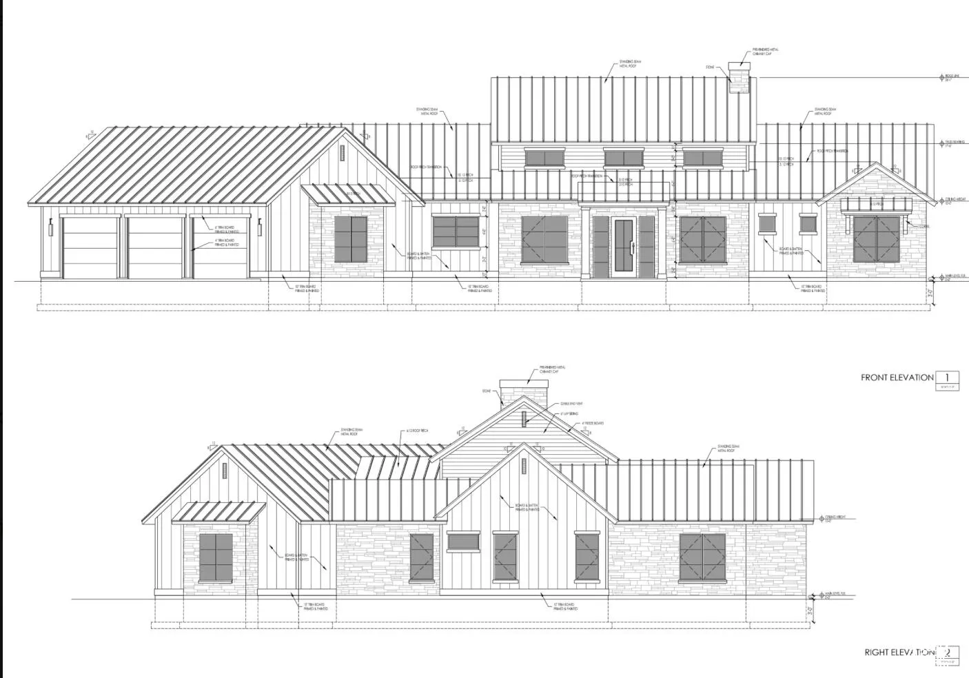 Architectural Blueprints. Illustrating the exterior structural elevations of the property
