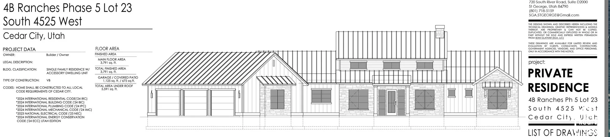 Architectural Blueprint. Summarizing the project data and structural specifications for the property