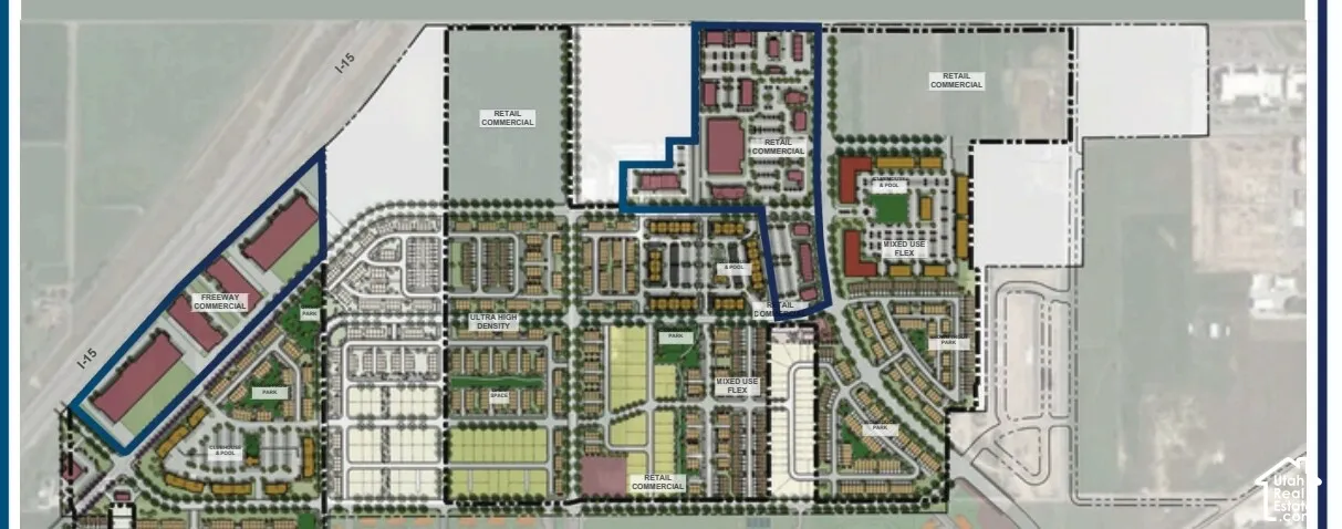 Site Plan. Illustrating the land use allocation and parcel boundaries for the property