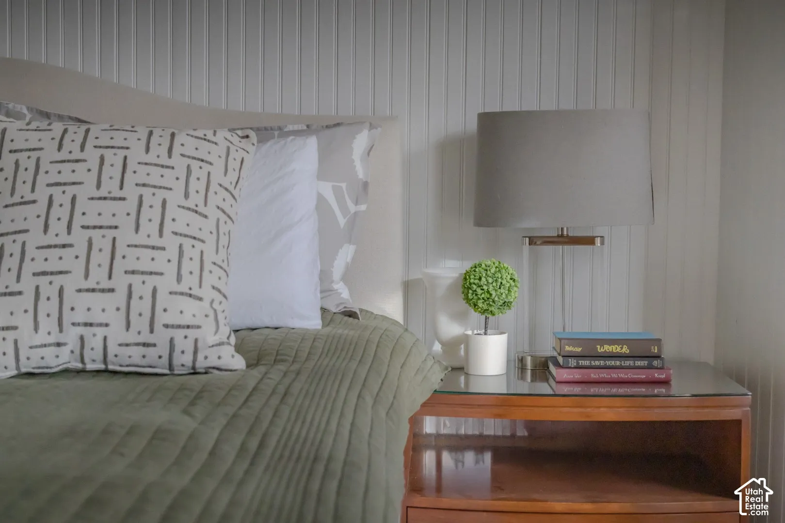 Vertical beadboard wall paneling