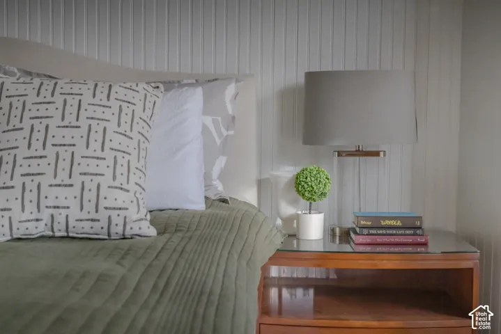 Vertical beadboard wall paneling