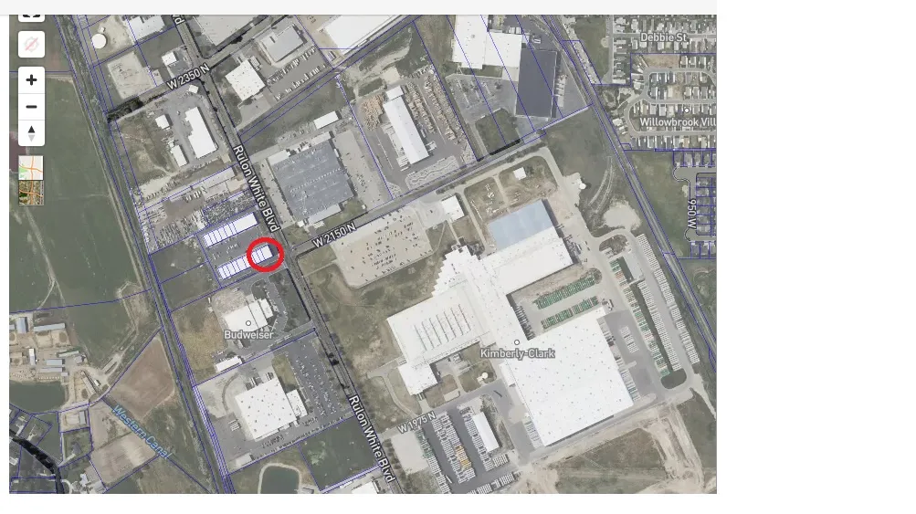 GIS Map Overlay. Indicating the parcel boundaries and site location of the property