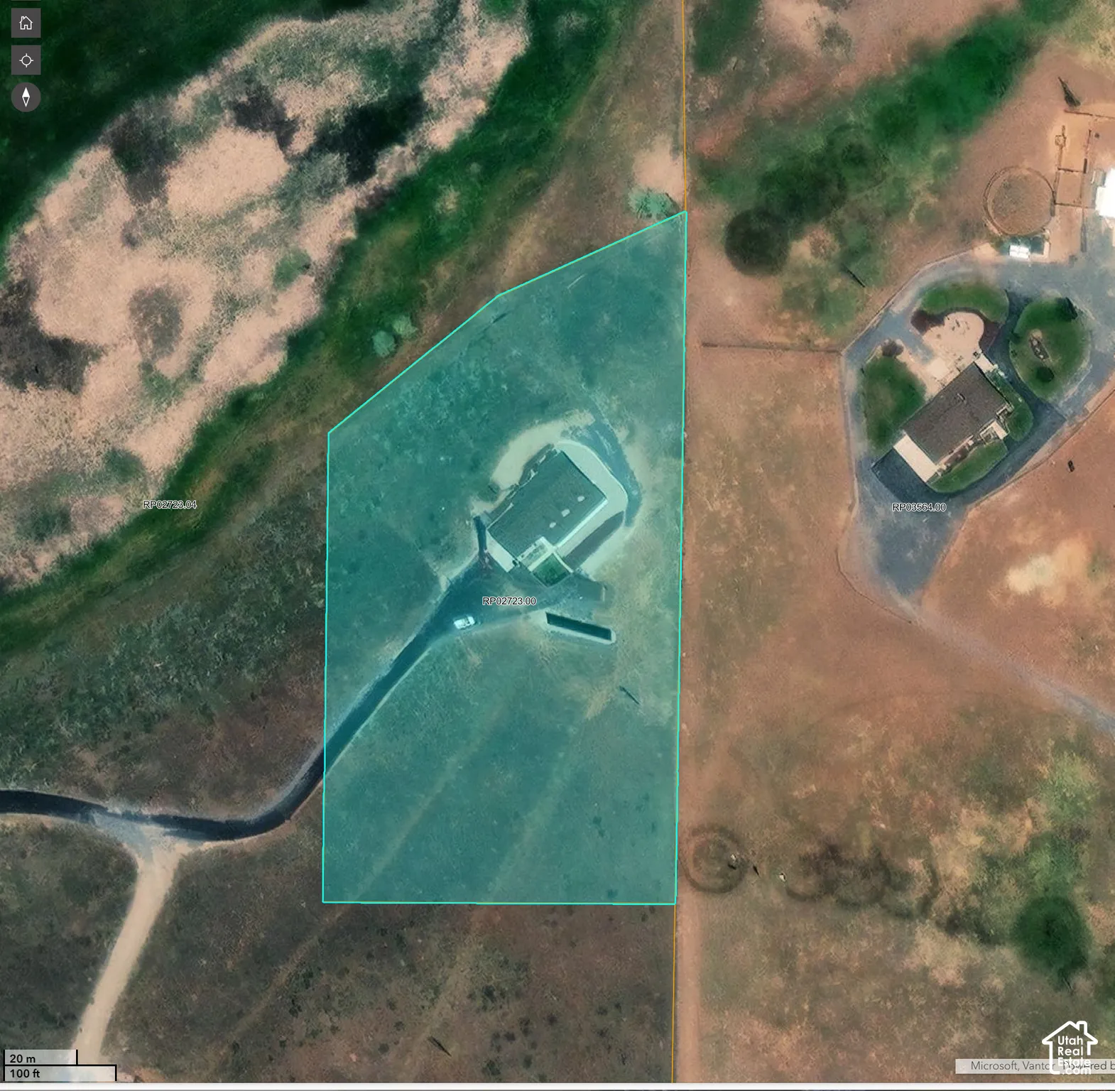 Aerial Plat Map. Representing the boundary lines and parcel dimensions of the property