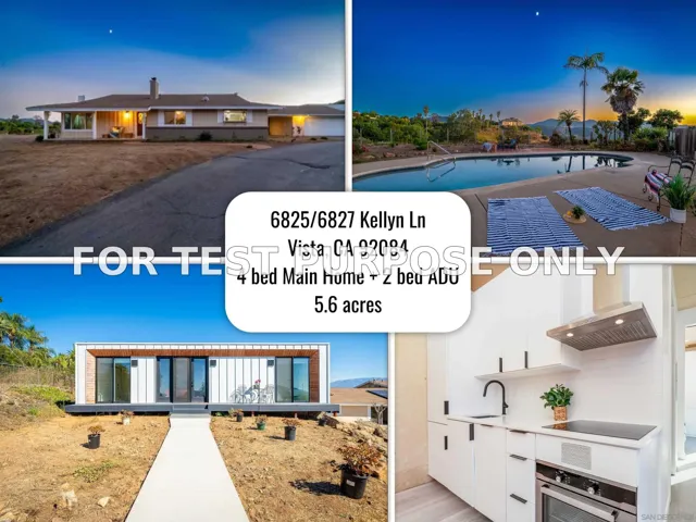Demo/Test Data 6825 Kellyn Lane, Vista, Ca 92084
