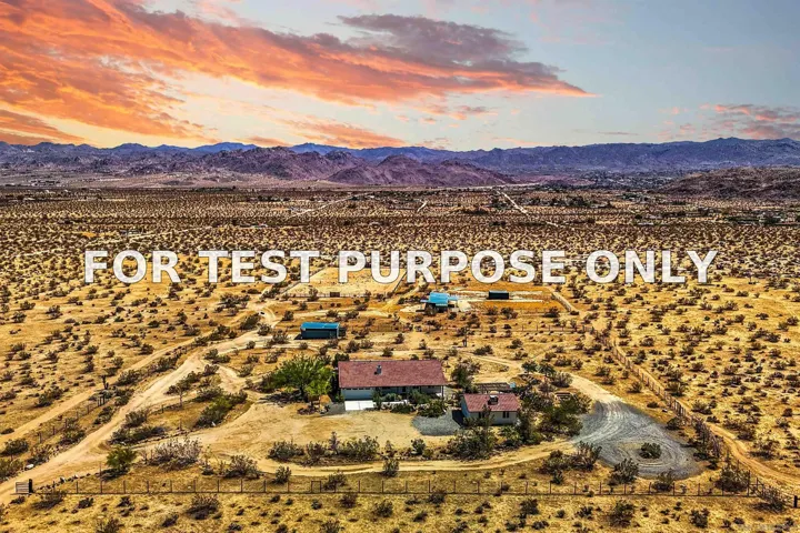 Demo/Test Data 62401 Sunflower Rd, Joshua Tree, Ca 92252