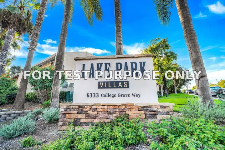 Demo/Test Data 6333 College Grove Way Unit 2208, San Diego, Ca 92115