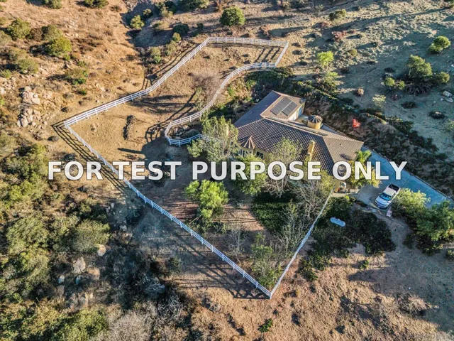 Demo/Test Data 18763 Rangeland Road, Ramona, Ca 92065