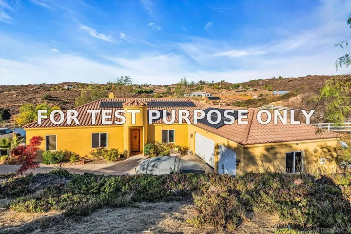 Demo/Test Data 18763 Rangeland Road, Ramona, Ca 92065