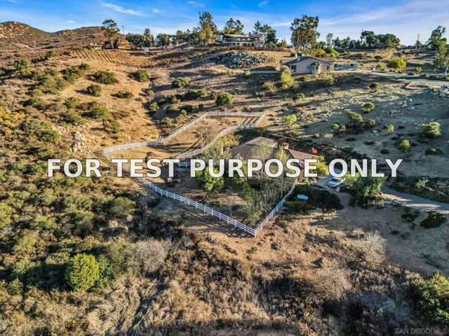 Demo/Test Data 18763 Rangeland Road, Ramona, Ca 92065