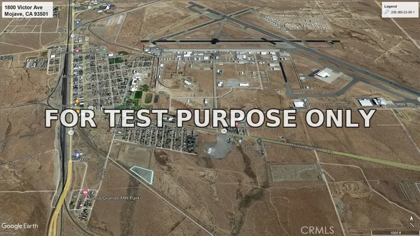 Demo/Test Data 1800 Victor, Mojave, Ca 93501