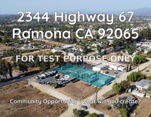 Demo/Test Data 2344 Main Street, Ramona, Ca 92065