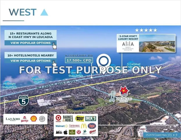 Demo/Test Data 1524 N Coast Hwy 101, Encinitas, Ca 92024