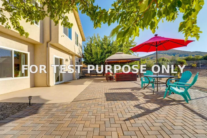 Demo/Test Data 15530 Thornbush Road, Ramona, Ca 92065