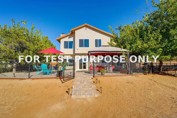 Demo/Test Data 15530 Thornbush Road, Ramona, Ca 92065