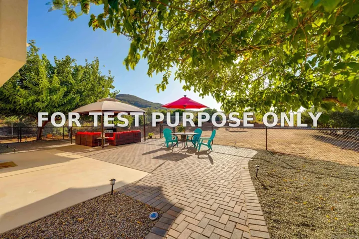 Demo/Test Data 15530 Thornbush Road, Ramona, Ca 92065
