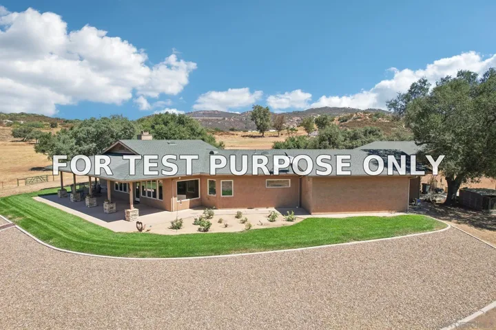 Demo/Test Data 21916 Japatul Lane, Alpine, Ca 91901