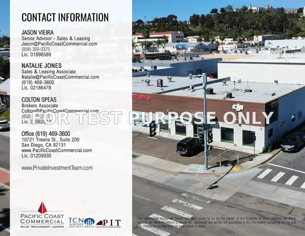 Demo/Test Data 5370 Napa St, San Diego, CA 92110