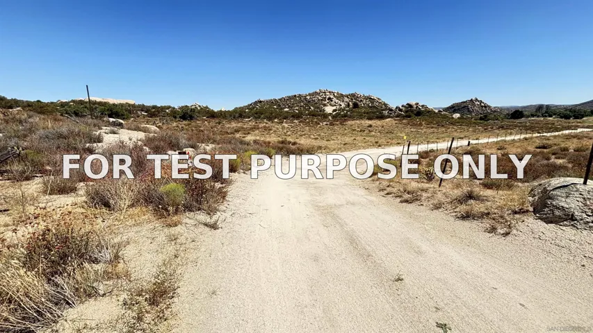 Demo/Test Data 01 Jewel Valley Rd. Unit 1, Boulevard, Ca 91905