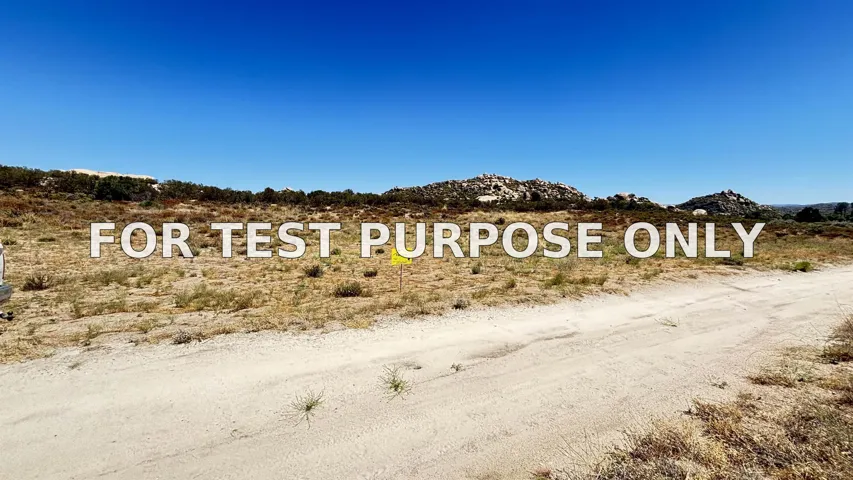 Demo/Test Data 01 Jewel Valley Rd. Unit 1, Boulevard, Ca 91905