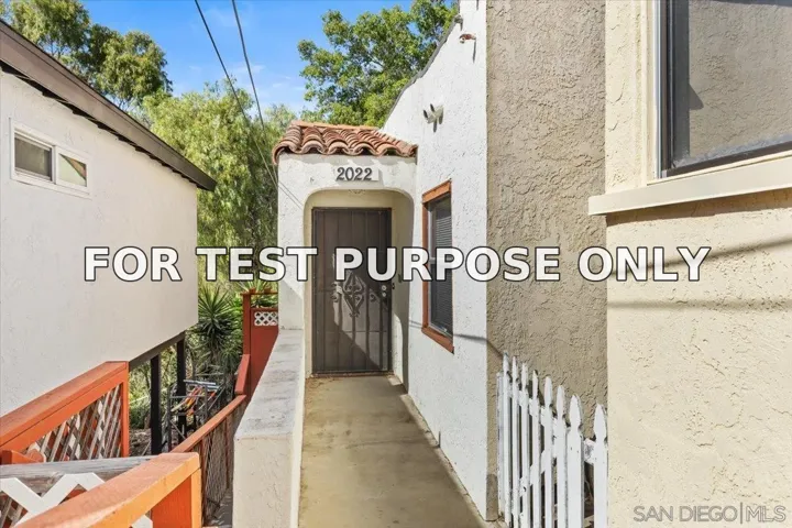 Demo/Test Data 2020-22 Gregory St, San Diego, Ca 92104