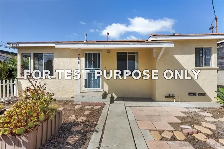 Demo/Test Data 2020-22 Gregory St, San Diego, Ca 92104