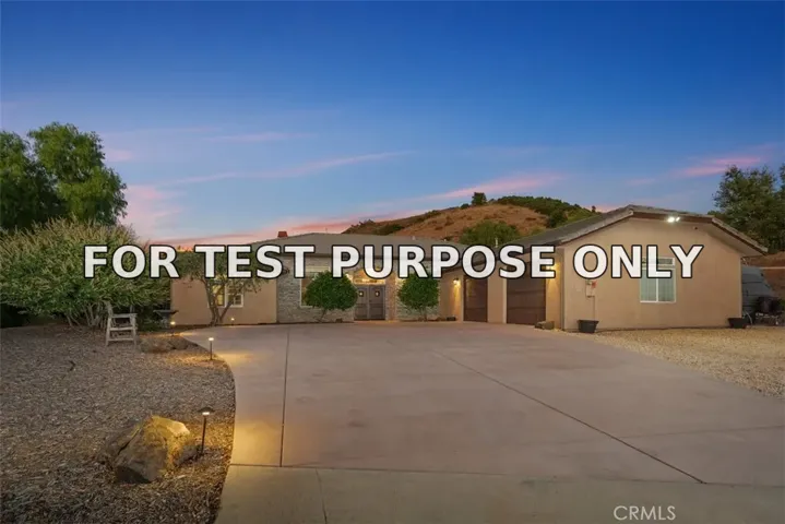Demo/Test Data 45600 La Cruz Dr., Temecula, Ca 92590
