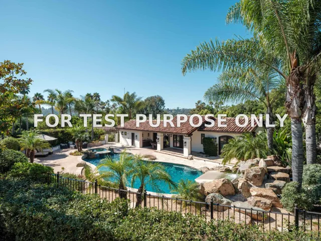 Demo/Test Data 4763 El Mirlo, Rancho Santa Fe, Ca 92067