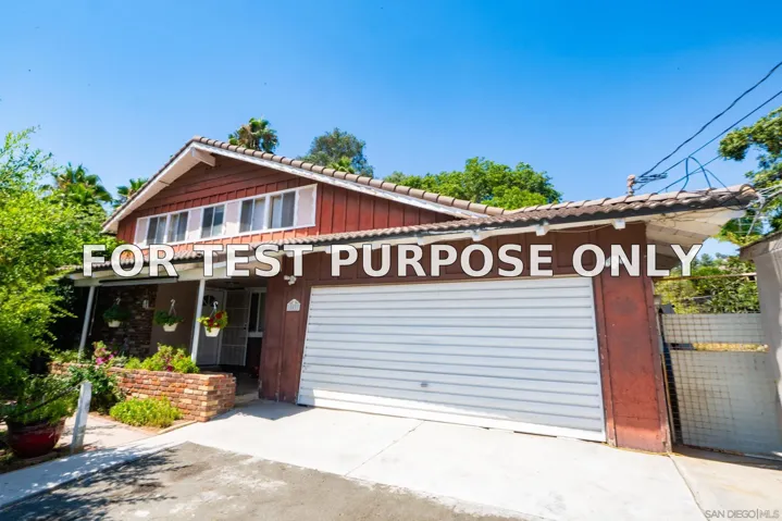 Demo/Test Data 10833 Challenge Blvd, La Mesa, Ca 91941