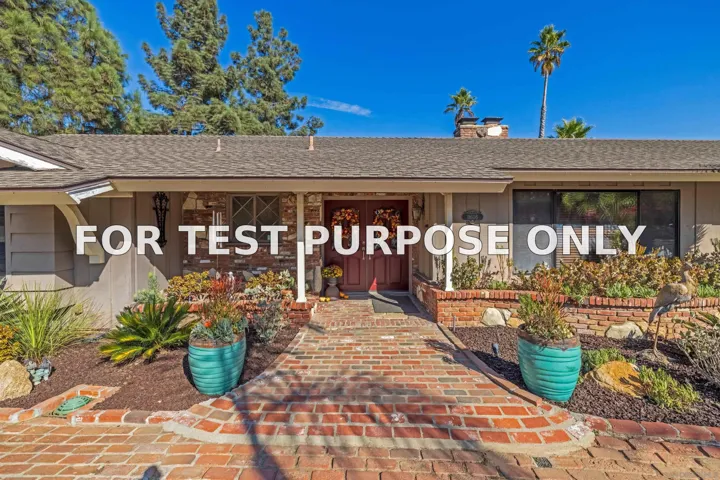 Demo/Test Data 11608 Vernette Dr., El Cajon, Ca 92020