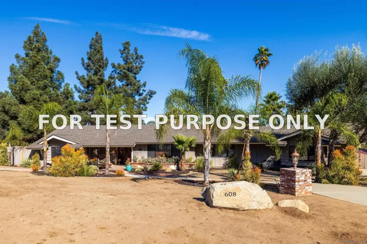 Demo/Test Data 11608 Vernette Dr., El Cajon, Ca 92020