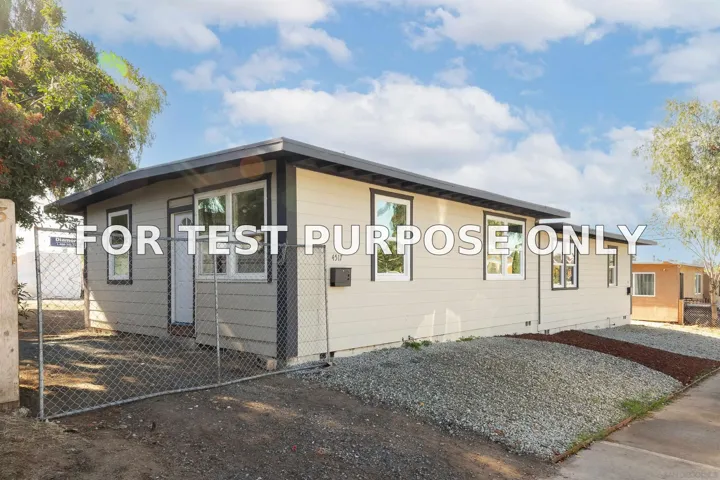 Demo/Test Data 4515-17 Hilltop Drive, San Diego, Ca 92102