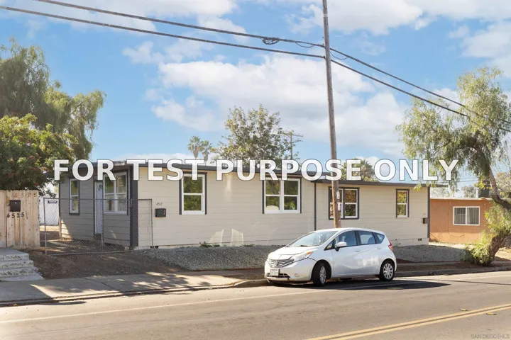Demo/Test Data 4515-17 Hilltop Drive, San Diego, Ca 92102