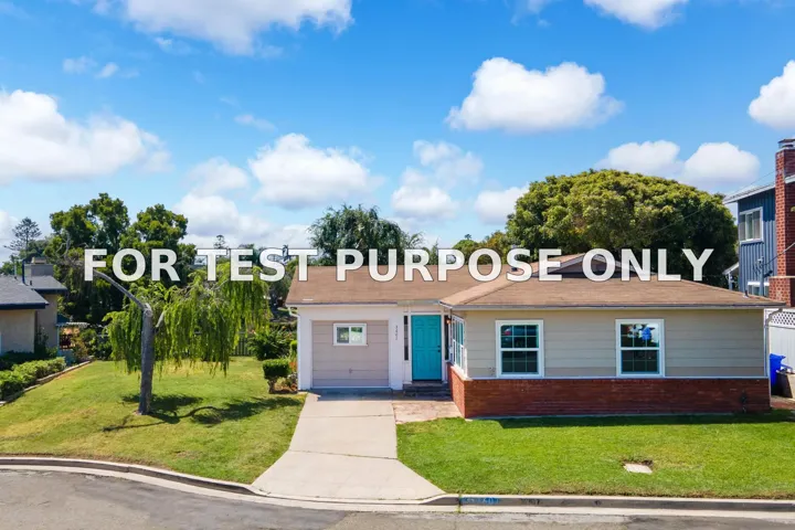 Demo/Test Data 3607 Oleander Drive, San Diego, Ca 92106