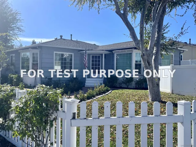 Demo/Test Data 4894 Garfield St, La Mesa, Ca 91941