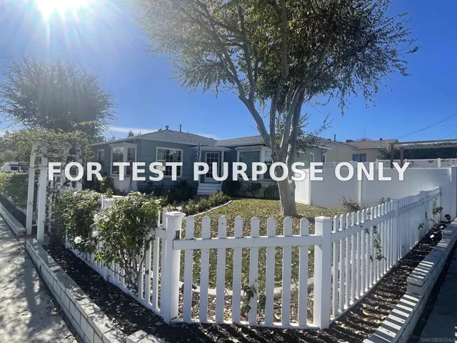Demo/Test Data 4894 Garfield St, La Mesa, Ca 91941