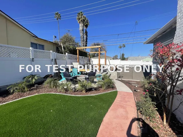 Demo/Test Data 4894 Garfield St, La Mesa, Ca 91941