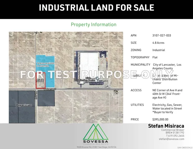 Demo/Test Data 3995 W Avenue H, Lancaster, Ca 93536