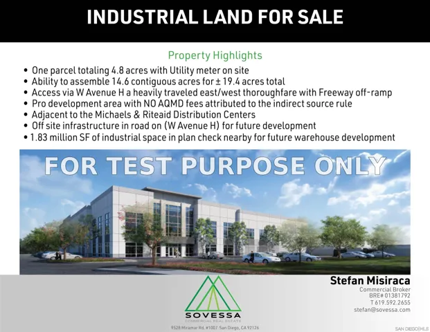 Demo/Test Data 3995 W Avenue H, Lancaster, Ca 93536